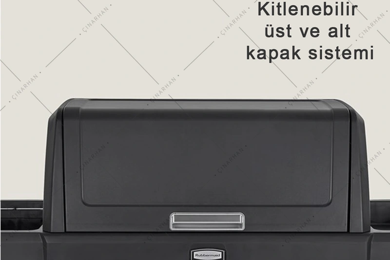 Rubbermaid Executive Tam Boyutlu Kat Hizmetleri Arabası Security Set, Siyah