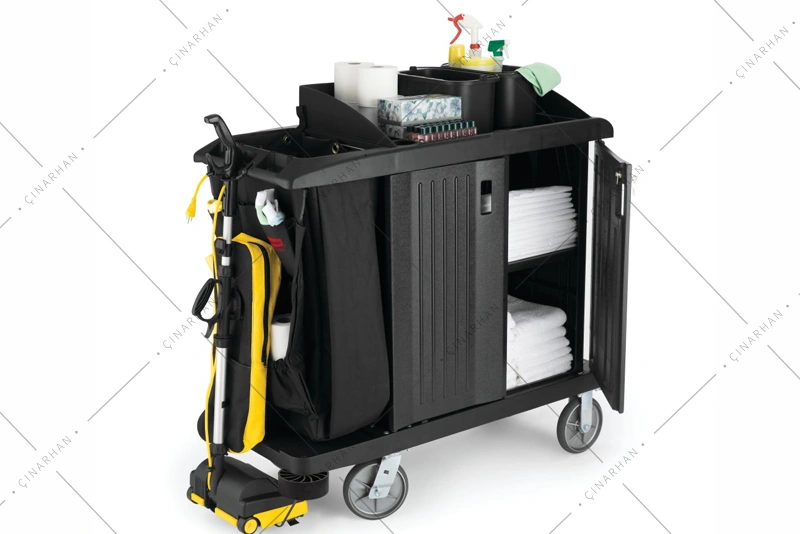 Rubbermaid Executive Kompakt Kat Hizmetleri Arabası Siyah
